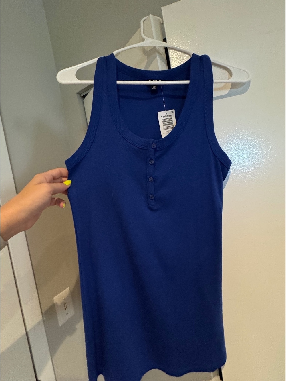 Torrid royal blue sleeveless henley tank